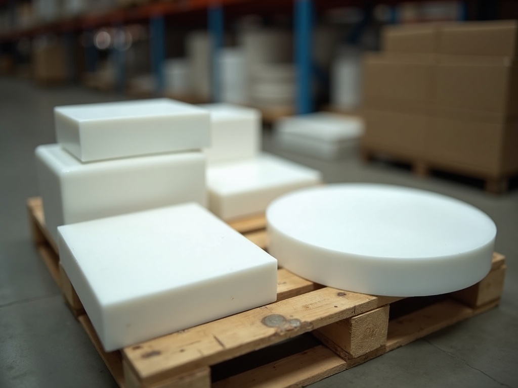 White PTFE block and rod